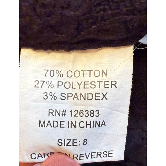 Women's Ethyl Classic Navy Patterned Ankle Pants Size 8 - Picture 5 of 10